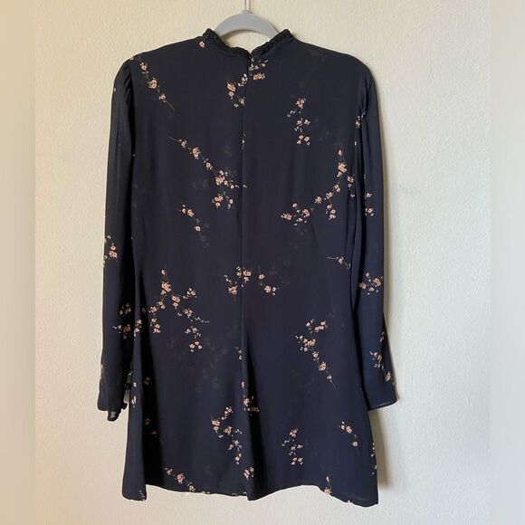 Reformation Mini Black Dress Wildflower Floral Print Size 4 - Picture 7 of 9